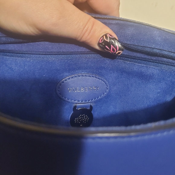 Mulberry Lily Medium in Indigo Lamb Nappa with Shiny Silver Hardware - Picture 9 of 13